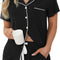Womens Pajamas Set Short Sleeve Sleepwear Button down Nightwear Shorts Soft Pj Sets S-XXL
