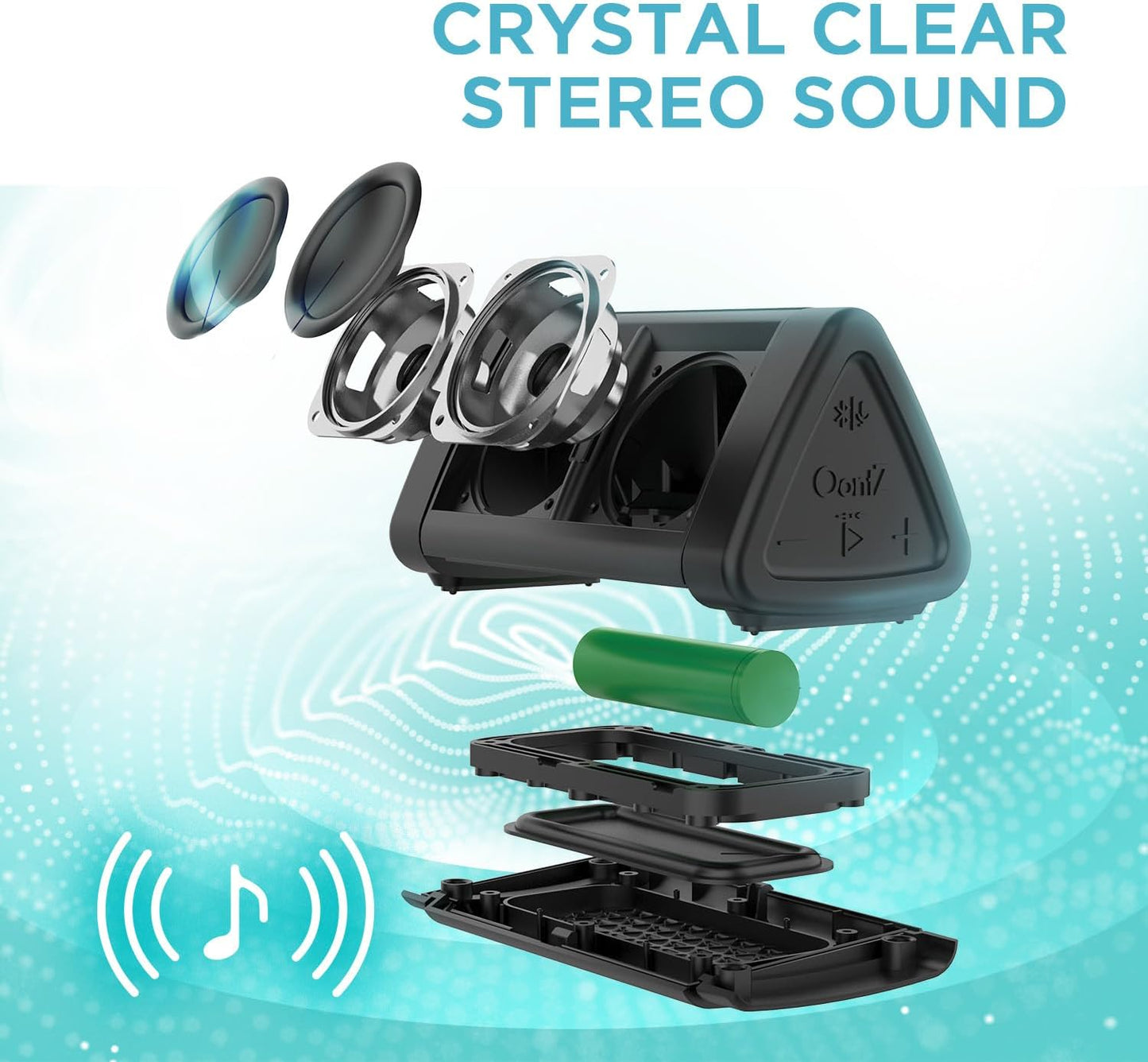 Oontz Angle 3 Bluetooth 5.4 Speaker, up to 100 Ft Wireless Range, up to 24 Hrs Playtime, Portable Small Speaker for Iphone, Android Phones, Crystal Clear Sound, IPX5 Portable Bluetooth Speaker, Black