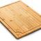 Turkey Cutting Board – 17 X 13 X 0.6 Inch Extra Large Bamboo Carving Board – All Natural Wood Board for Kitchen – Eco-Friendly and Durable – Easy to Wash