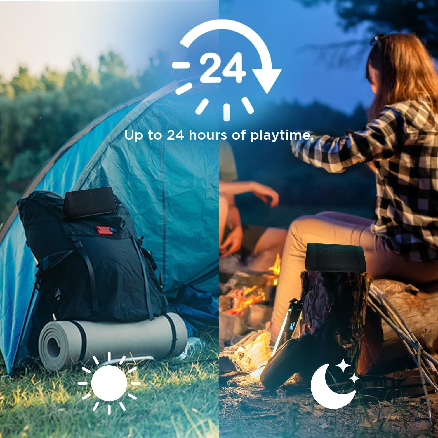 Oontz Angle 3 Bluetooth 5.4 Speaker, up to 100 Ft Wireless Range, up to 24 Hrs Playtime, Portable Small Speaker for Iphone, Android Phones, Crystal Clear Sound, IPX5 Portable Bluetooth Speaker, Black